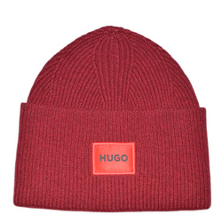 Logo label beanie Winter hat Hugo Boss Dark Red - 50496011-604