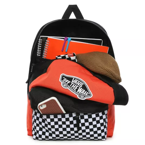  Vans Realm Paprika-Checkerboard Backpack + Benched Bag + Pencil Pouch