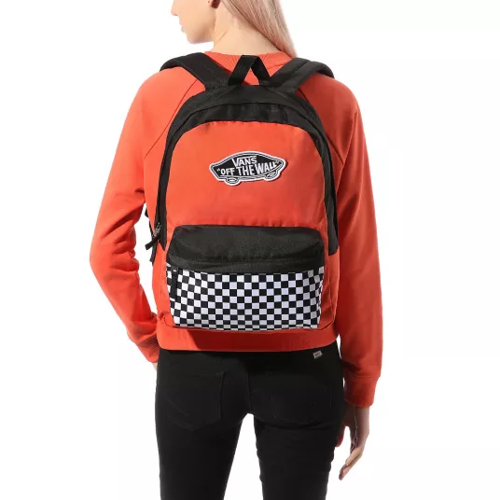  Vans Realm Paprika-Checkerboard Backpack + Benched Bag + Pencil Pouch