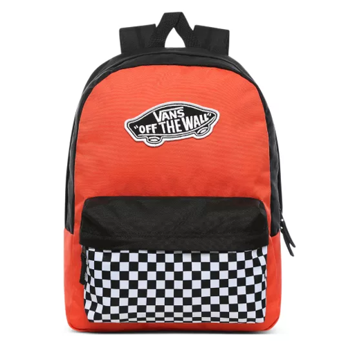  Vans Realm Paprika-Checkerboard Backpack - VN0A3UI6ZKF + Benched Bag