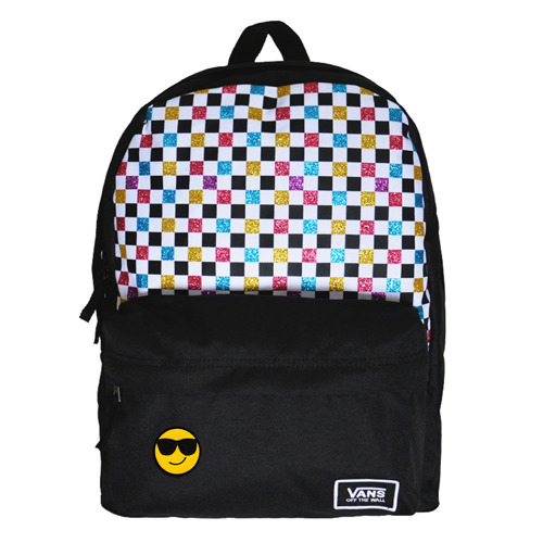 Vans Glitter Check Realm Backpack - VN0A48HGUX9 - Custom Cool Smile