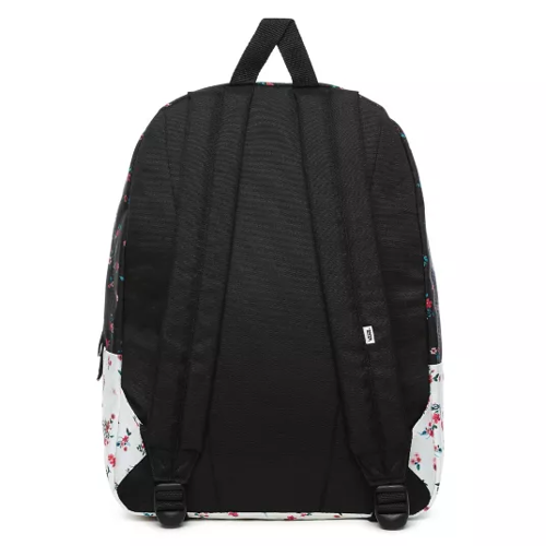 Vans Realm Classic Beauty Floral Patchwork Backpack Custom Flamingo