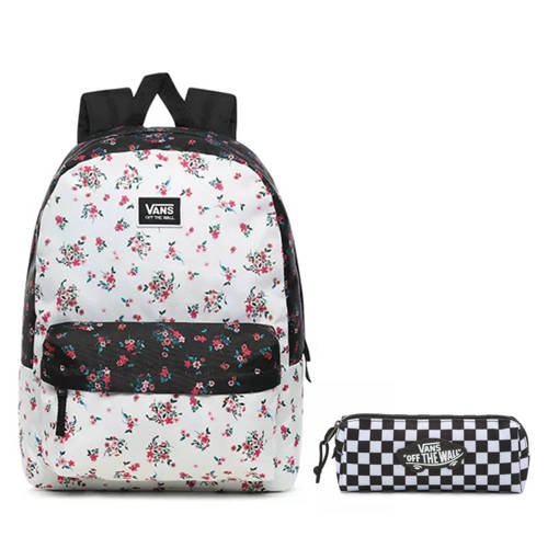 Vans Realm Classic Beauty Floral Patchwork Backpack + Pancil Pouch