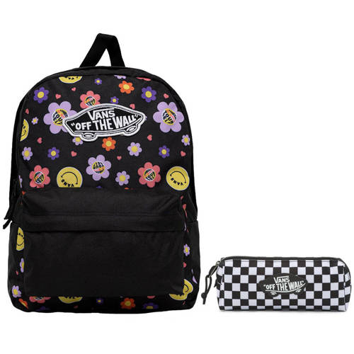 Vans Realm Radically Happy Black/Dubarry backpack - VN0A3UI6BDB + Pencil Pouch