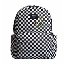 School backpack Vans Old Skool Grom Check black / white VN000J3KY281 + Custom Powdery Roses