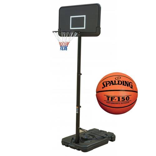 Basketball-Set Schwarz 305 cm + Spalding Basketball TF-150