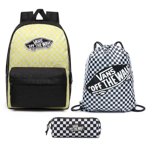 Vans Realm Lemon Tonic Checkerboard Rucksack + Pencil Pouch + Bag