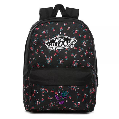Vans Realm Beauty Floral Black Rucksack Custom Rose - VN0A3UI6ZX3