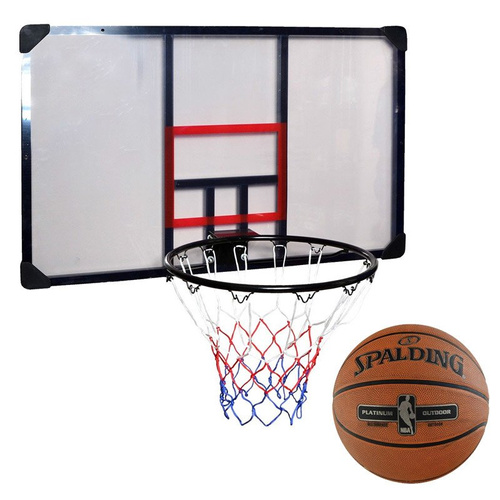 Zestaw kosz do koszykówki tablica obręcz Enero 112X72CM + Piłka Spalding NBA Platinum Streetball Outdoor