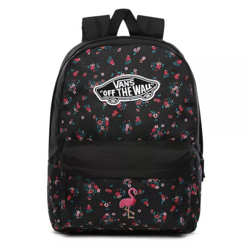 Vans Realm Beauty Floral Black Rucksack Custom Flamingo - VN0A3UI6ZX3