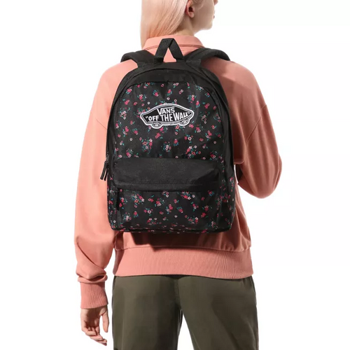 Vans Realm Beauty Floral Black Backpack Custom Cat - VN0A3UI6ZX3