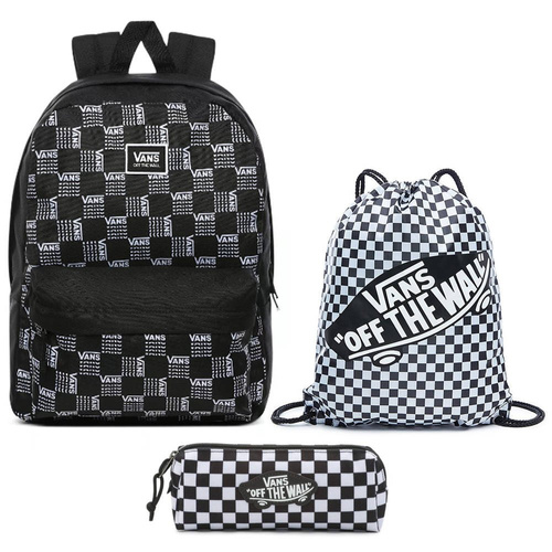 Vans Realm Word Check Backpack VN0A3UI7ZM0 + Benched Bag + Pencil Pouch