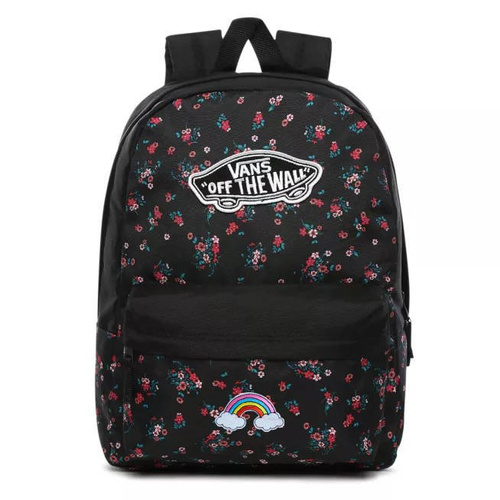 Vans Realm Beauty Floral Black Rucksack Custom Rainbow - VN0A3UI6ZX3