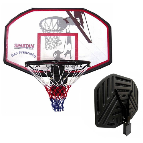 Zestaw naścienny kosz do koszykówki odporna tablica Spartan + Piłka