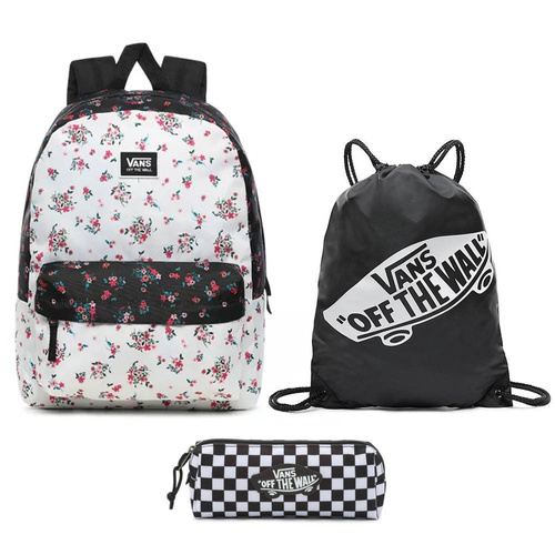 Vans Realm Classic Beauty Floral Patchwork Rucksack + Bag + Case