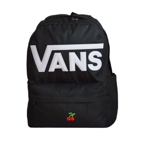 Plecak szkolny miejski Vans Old Skool Drop V Black Czarny VN000H4ZBLK1 + Custom Wiśnie z listkiem