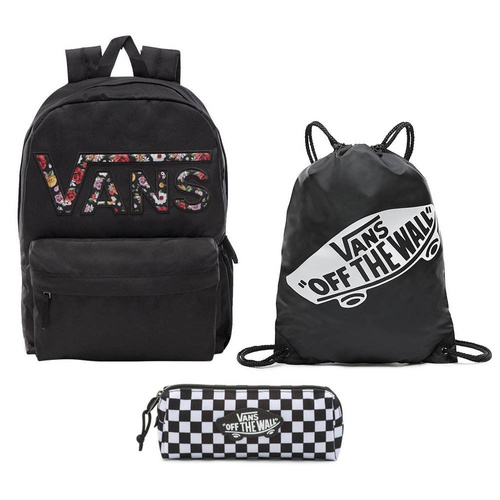 VANS Realm Flying Rucksack Blumen VN0A3UI8YGL 004 + Pencil Pouch + Benched Bag