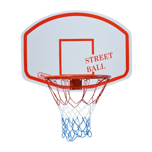 Zestaw kosz do koszykówki Kimet Street Ball Tablica Obręcz z siatką 45 cm + Piłka Spalding NBA Platinum Streetball Outdoor