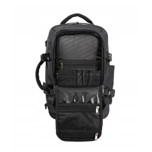 Plecak kabinowy torba podróżna do samolotu Puccini Easy Pack Collection 18L Czarny - PM90171-1