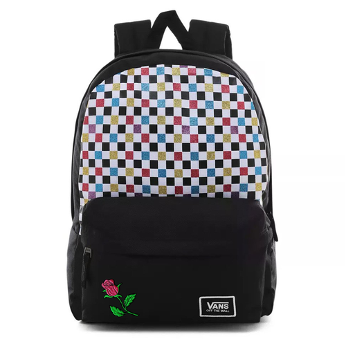 Vans Glitter Check Realm Backpack - VN0A48HGUX9 Custom Rose