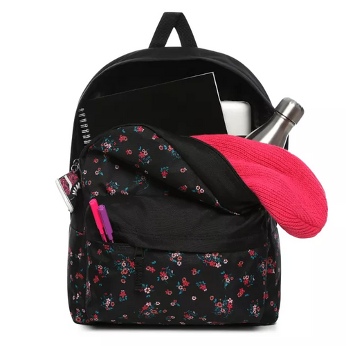 Vans Realm Beauty Floral Black Backpack Custom Cat - VN0A3UI6ZX3