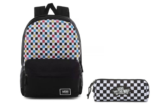 Plecak szkolny Vans Glitter Check Realm - VN0A48HGUX9 + Piórnik