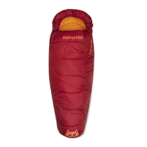 Śpiwór turystyczny dziecięcy mumia Campus Gattino 250 Prawy Czerwony/Pomarańczowy