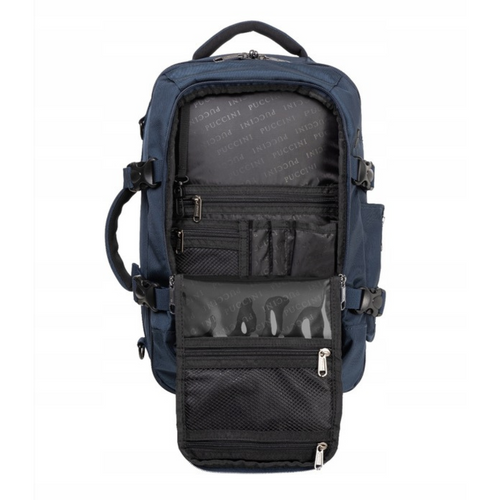 Plecak kabinowy torba podróżna do samolotu Puccini Easy Pack Collection 18L Granatowy - PM90171-7A