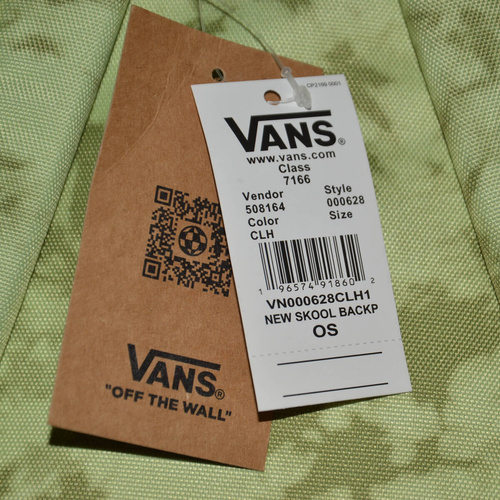 Plecak szkolny Vans New Skool Junior Backpack Shadow Lime - VN000628CLH1