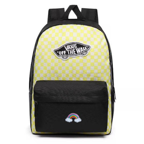 Vans Realm Lemon Tonic Checkerboard Backpack Custom Rainbow