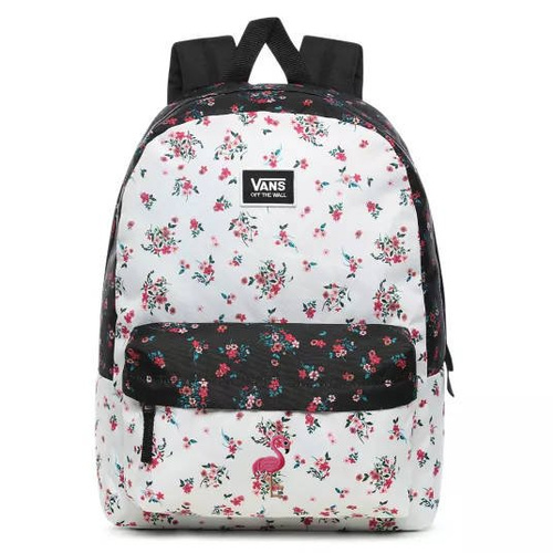 Vans Realm Classic Beauty Floral Patchwork Backpack Custom Flamingo