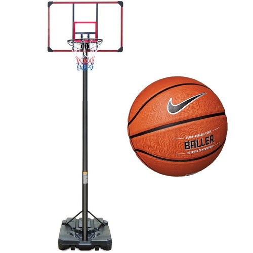Zestaw kosz regulowany do koszykówki stojak Enero Luxe + Piłka Nike Baller