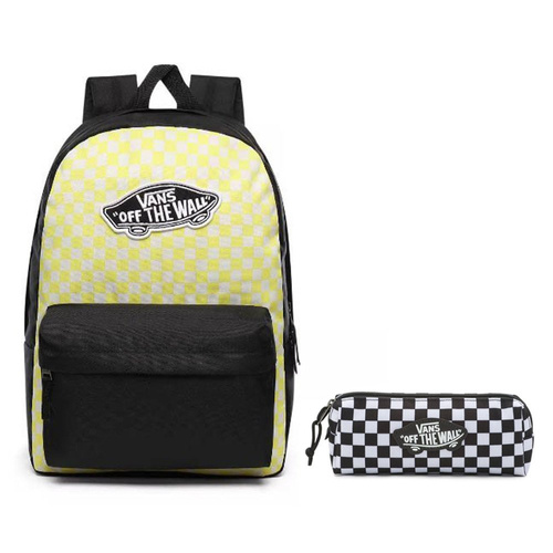 Plecak szkolny Vans Realm Lemon Tonic Checkerboard + Piórnik