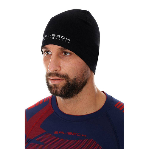 Czapka treningowa Brubeck Active Wool unisex Merino czarna - HM10180