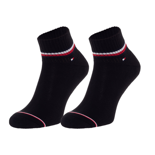 Skarpetki męskie Tommy Hilfiger Men Iconic Quarter 2-pak Czarne - 100001094-200