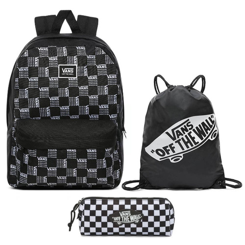 Vans Realm Word Check Backpack VN0A3UI7ZM0 + Benched Bag + Pencil Pouch