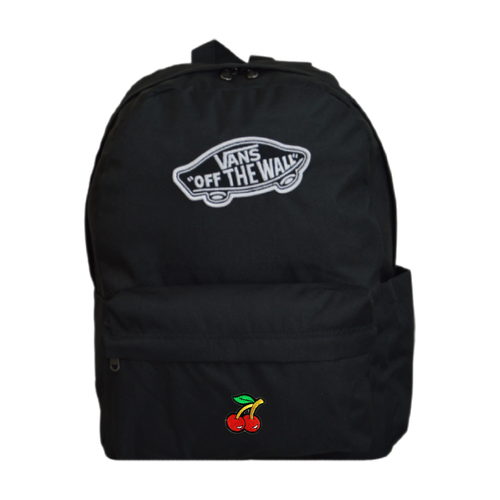 Plecak szkolny miejski Vans Old Skool Classic Backpack Czarny VN000H4YBLK1 + Custom Wiśnie z listkiem