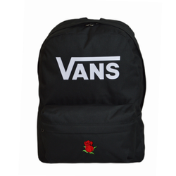 Plecak szkolny miejski Vans Old Skool Print Backpack Black VN000H50BLK1 + Custom  Czerwona Róża