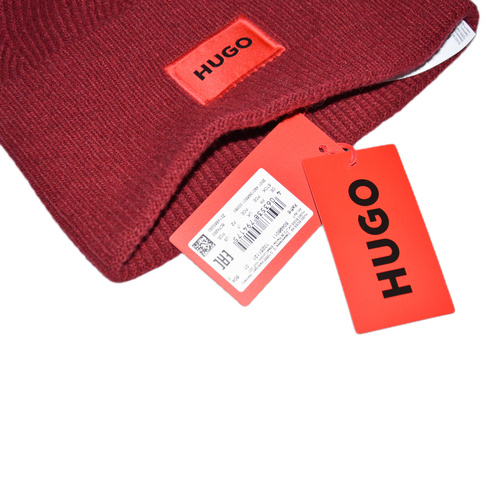 Czapka zimowa wełniana Hugo Boss Beanie Czerwona - 50496011-604