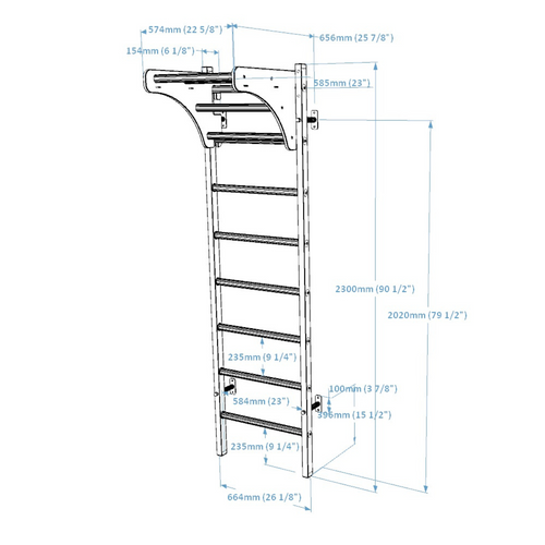 Drabinka gimnastyczna rehabilitacyjna do ćwiczeń drewniana BenchK211B Series 2