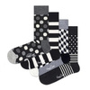 Zestaw skarpet Happy Socks 4-pak Classic Black & White Pudełko Prezent 